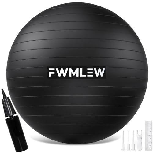 Extra Thick Anti-Burst Yoga Ball - 65cm Stability Ball for Fitness, Core Workout & Office Use