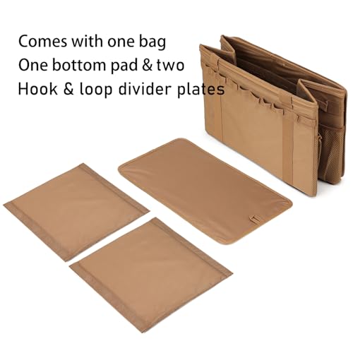 Lemubeane Coyote Brown 46L Tactical Camping Storage Bag, Foldable Trunk Organizer