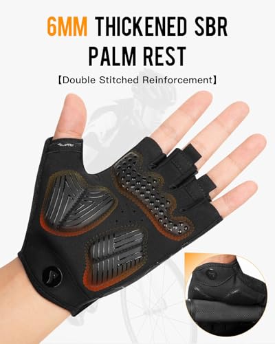 ATERCEL Black Large Cycling Gloves for Men Women - Bike, Workout, Gym & Training
