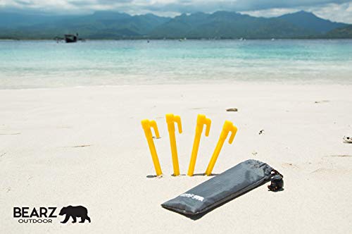 Lightweight Plastic Tent Stakes - 5.9" Pack of 4 - Safety Yellow