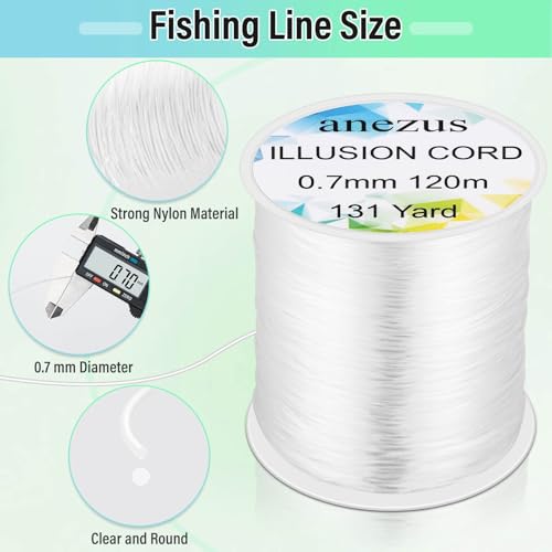Anezus Fishing Wire for Hanging, Clear Line Invisible String Strong