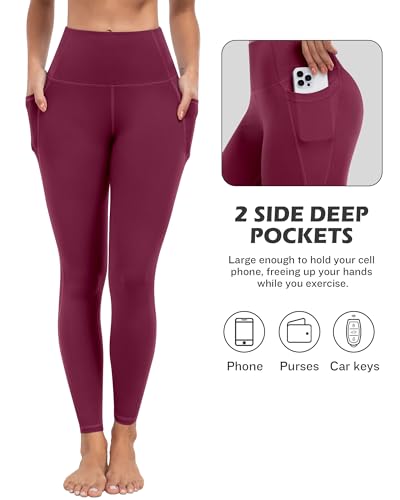 ATHVOTAR 7-Pack High Waist Pockets Leggings for Women, Workout Tummy Control Yoga Pants