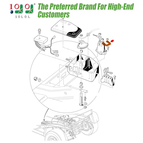 10L0L Golf Cart Solenoid Resistor Assembly for EZGO, Club Car, Columbia (1990-Present)