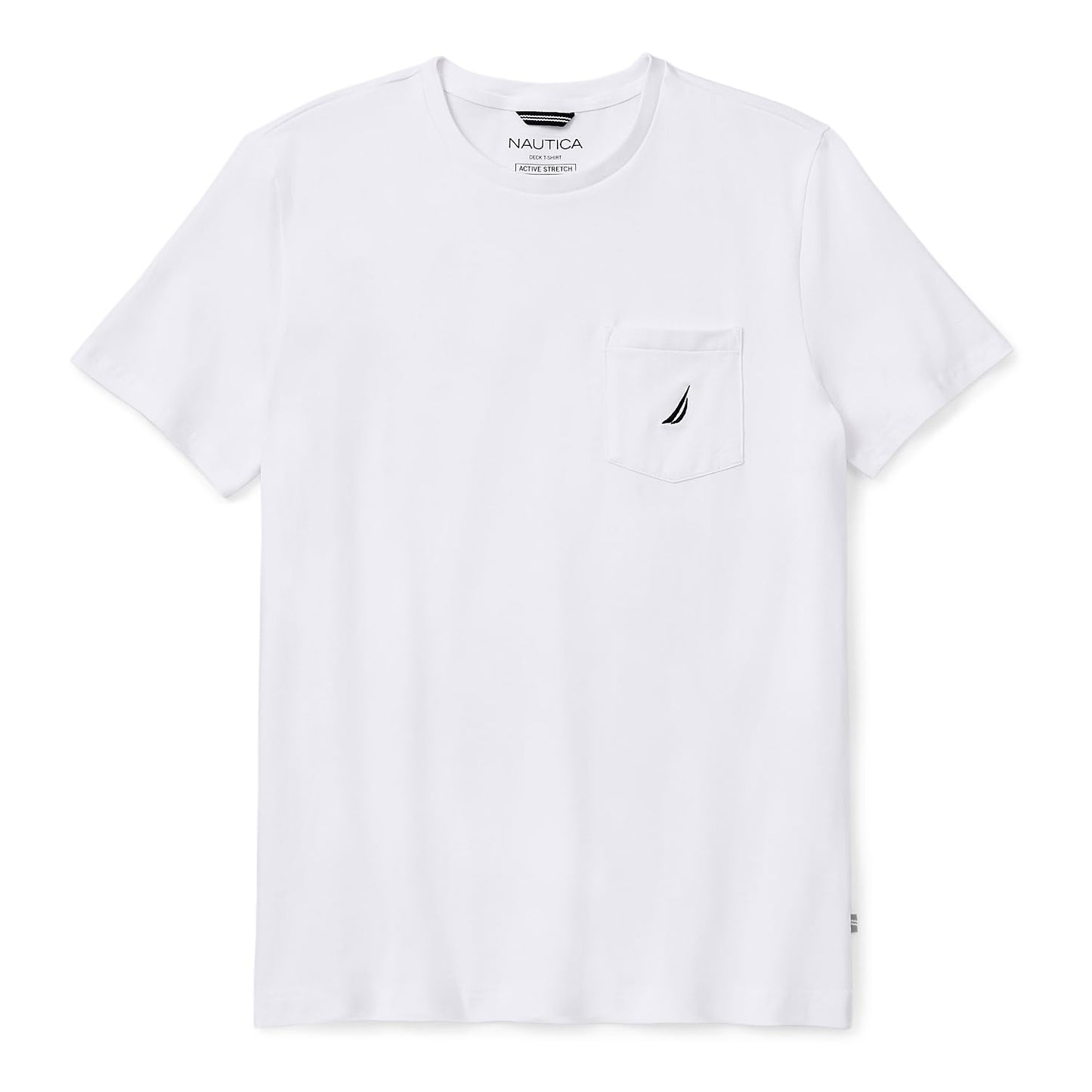 Nautica Men's Big & Tall Solid Crew Neck Short-Sleeve Pocket T-Shirt, Bright White, 6X Big