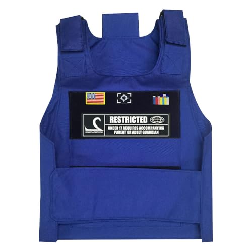 Tactical Vest with Patches - One Size Blue