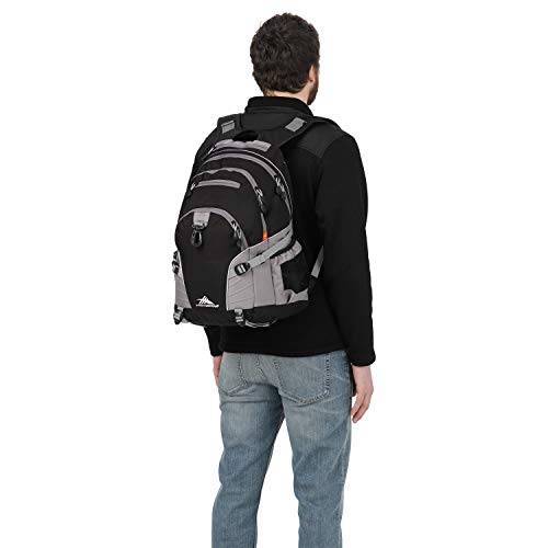 High Sierra Loop Backpack with Tablet Sleeve - Travel & Work Bookbag, Black/Charcoal, One Size
