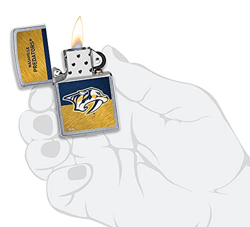 NHL Nashville Predators Windproof Pocket Lighter - Chrome