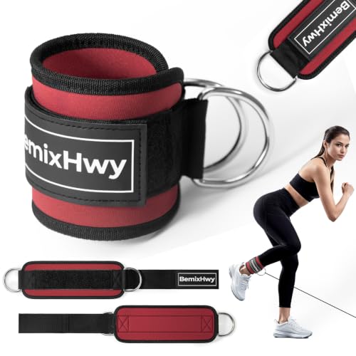 Premium Neoprene Ankle Straps for Cable Machine - Red