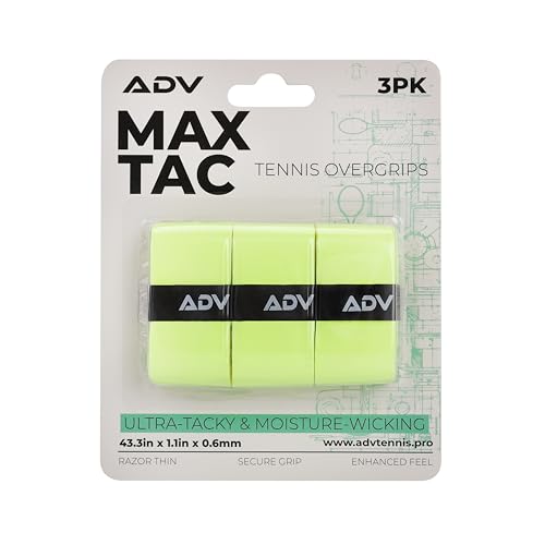 ADV MaxTac Tennis Overgrip 3-Pack – Tacky Moisture-Wicking Grip