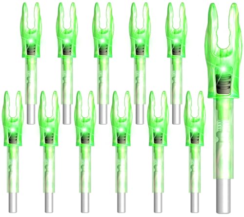 Lighted Arrow Nocks Set with Universal Fit for Arrows .165-.246