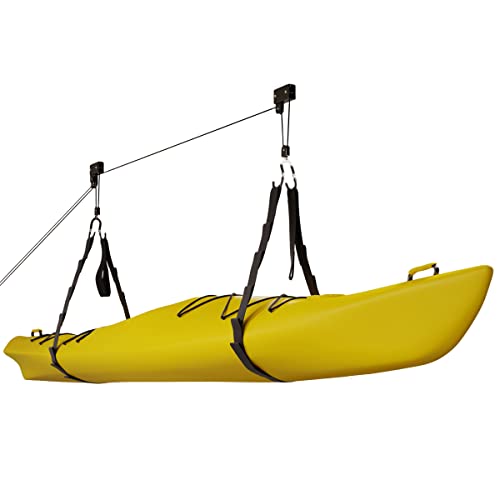 Kayak Storage Hoist - Overhead Pulley System, 125lb Capacity, 1 Pack