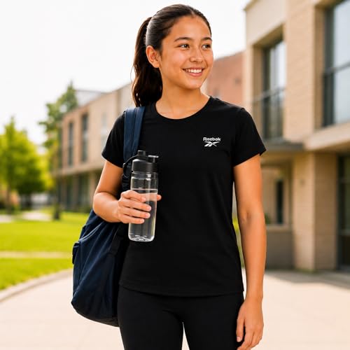 Girls Performance Short Sleeve Athletic Crewneck T-Shirt - Black, Size 7