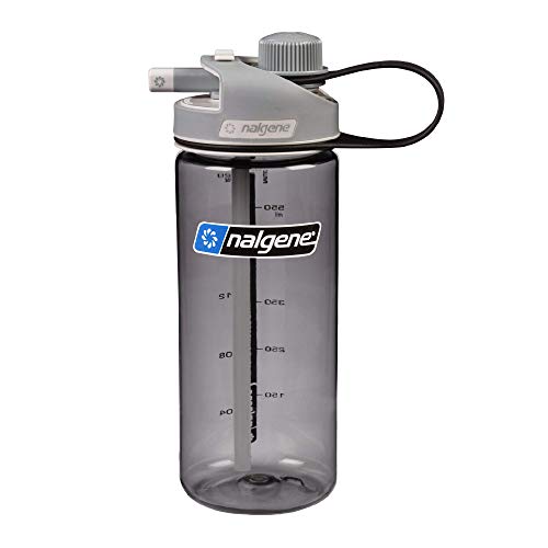 Nalgene 20 OZ BPA-Free Tritan Water Bottle with MultiDrink Cap - Gray