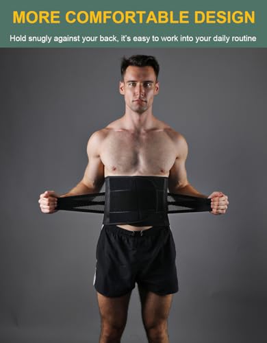 SUJAYU Back Brace for Lower Back Pain Men Women XX-Large Black Waist Belt
