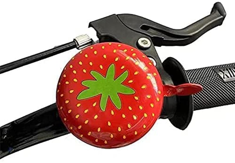 YihuiKo Strawberry Bike Bell for Kids & Adults, Cute Bicycle Bell with Loud Crisp Sound, Cycling Accessory for Most Bikes, Durable Adjustable Size Easy to Install
