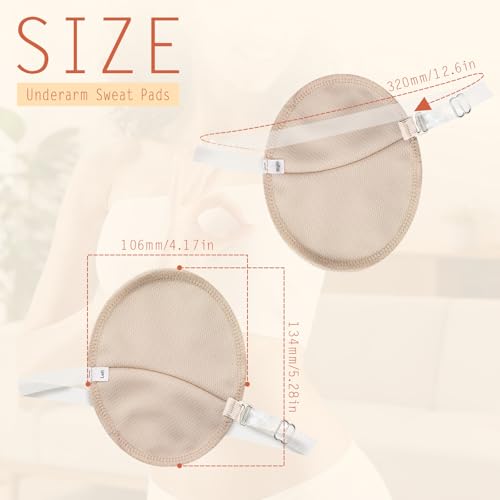 Reusable Underarm Sweat Pads - 4 Pcs Quick Dry Breathable Guards