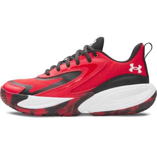 Under Armour Kids Grade School Size Lockdown 8 Basketball Shoes - Big Kid Red/Black/White