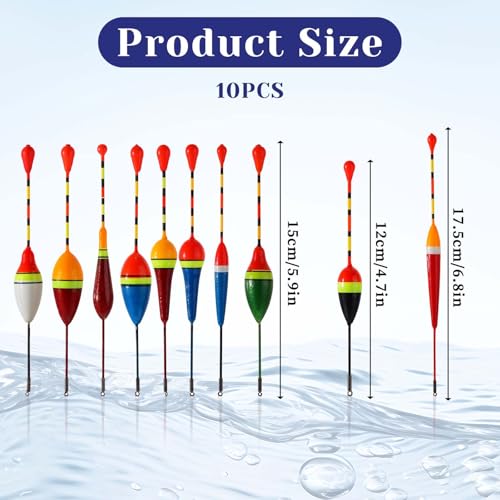 10 Pcs Fishing Floats - Oval Foam Slip Bobbers for Trout & Catfish