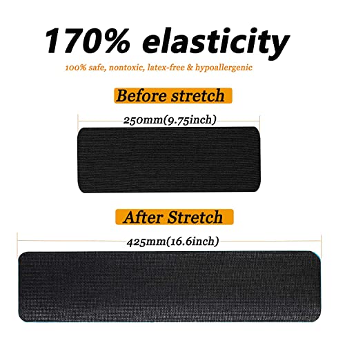 Precut Kinesiology Athletic Tape - Waterproof Sports Support - Black, 20 Strips