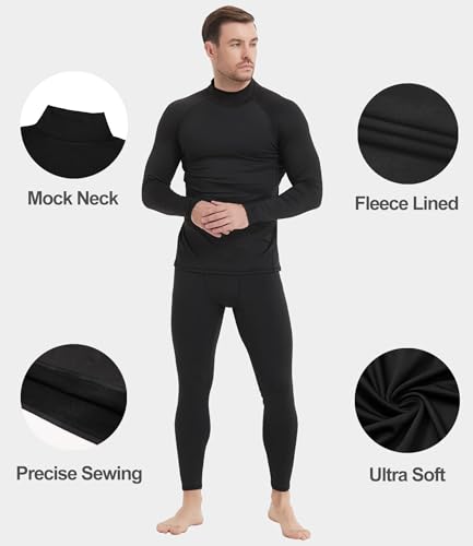Dalavch 5 Pack Thermal Compression Shirts for Men Turtleneck Fleece