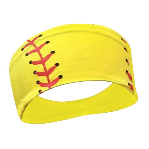 Yellow Softball Headband - Breathable Elastic Sports Hairband