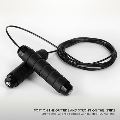 Adjustable Jump Rope for Cardio & Endurance Training - Full Black