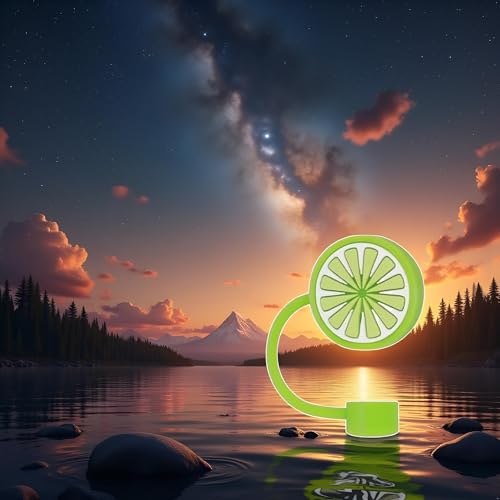 Green Lemon Silicone Straw Cover for 10mm Tumbler Straws - Protective Cap