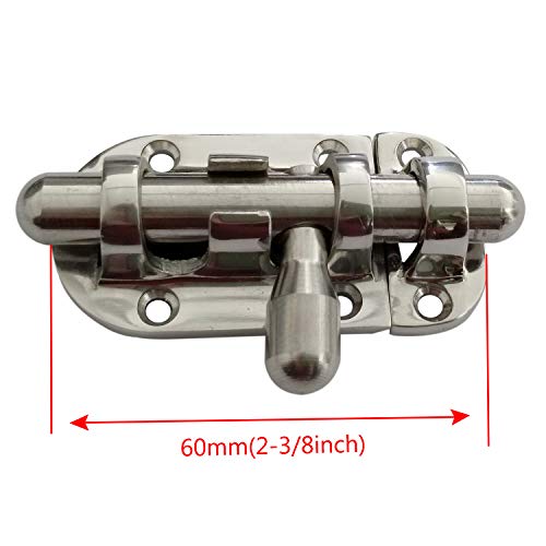 Keihui 2-3/8 Inch Marine Stainless Steel Locker Latch Slide Bolt - Durable Boat Window & Door Hardware