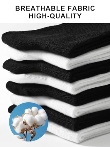Casual Athletic Crew Socks for Women - 3 Pairs, Size 6-11 (White)