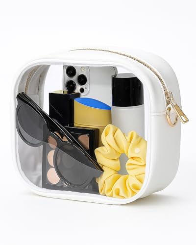 Clear Stadium Purse with Adjustable Strap | Lightweight & Water-Resistant Crossbody Bag for Events