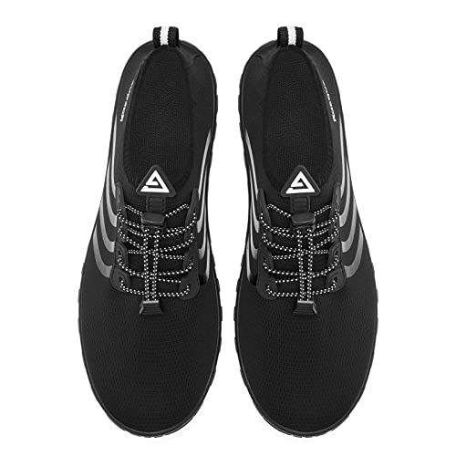 Racqua Water Shoes Men & Women Quick Dry Breathable Pool Beach Swim Footwear - Size 12 Women / 11 Men, Black HD135