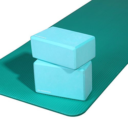 High Density Yoga Blocks - Set of 2, 9"x6"x4" Each - Green