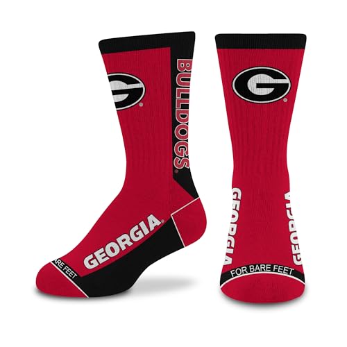 NCAA Georgia Bulldogs Youth MVP Crew Socks - One Size