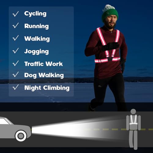 High Visibility Reflective Safety Vest - 2 Pack Adjustable Gear for Running, Cycling, Hiking