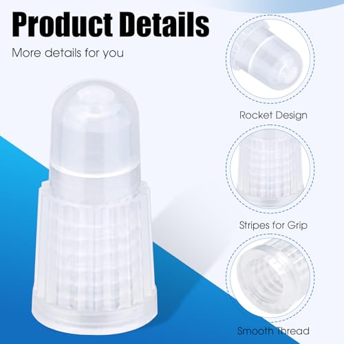 Plastic Presta Valve Caps for Bike Tires - Lightweight Dust Covers - Transparent