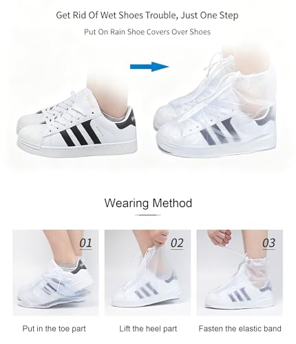 Reusable Waterproof Shoe Covers for Outdoor Use - Large Blue