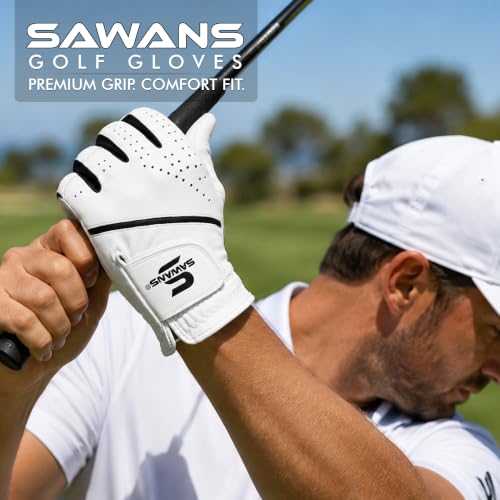 Golf Gloves for Right-Handed Men - Left Hand Glove - Large