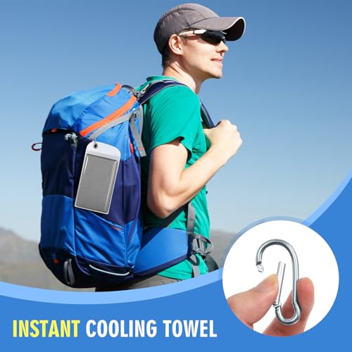 Cooling Towels for Neck & Face - 4 Pack Gray Microfiber Towel Set