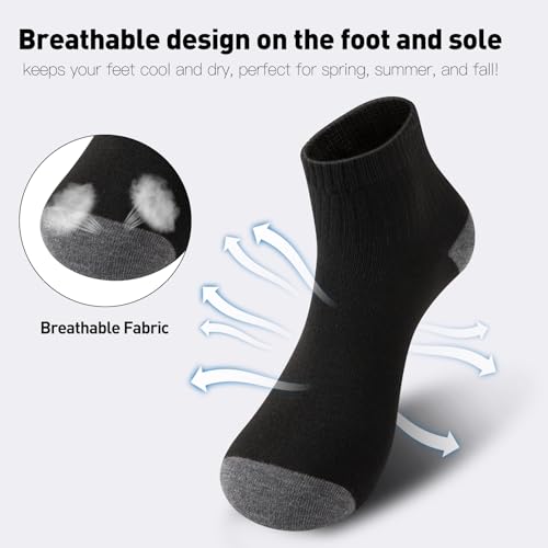 EverKnits Black Ankle Socks 8-12 / 20 Pairs Invisible Casual Socks for Men