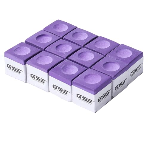 Billiard Pool Cue Chalk - Professional Quality 12-Pack, Purple