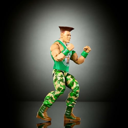 WWE John Cena as Guile Action Figure - Street Fighter Crossover, 6-inch Collectible Toy