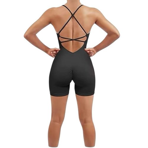 Women’s One-Piece Jumpsuit – Seamless Stretchy Romper Sleeveless Workout Outfit | Fashion Sport Bodysuit for Gym, Yoga & Streetwear (Standard, Pink, small)