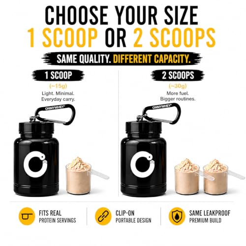ONMYWHEY Portable Protein Funnel 180ml - Double Scoop Travel Dispenser Keychain