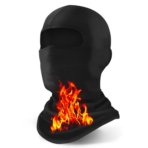 Winter Ski Mask - Thermal Balaclava for Men & Women - Black Fleece