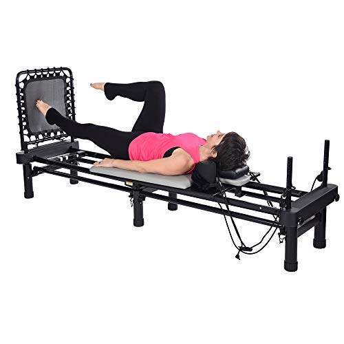Pilates Reformer Machine - Foldable & Compact, 86.25" L x 20" W x 14" H - Gray