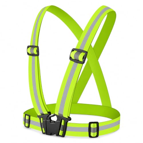 High Visibility Reflective Harness Vest - Green, Adjustable Fit