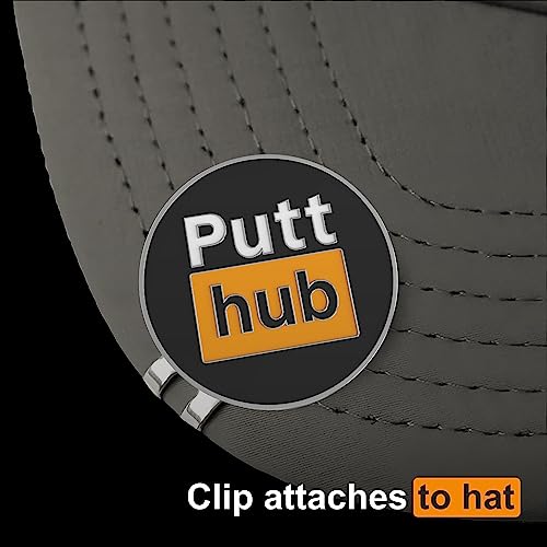 PuttHub Funny Golf Ball Markers with Hat Clip - Unique Golf Accessories