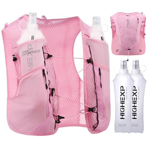 HIGH EXPERIENCE Women's Pink 5L Lightweight Hydration Running Vest