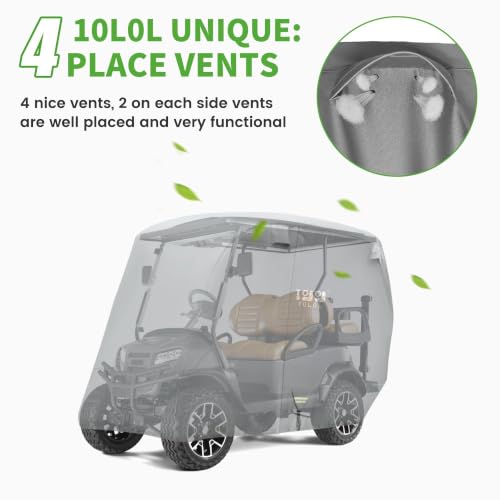 Heavy-Duty Golf Cart Cover for 2/4 Passengers - Grey