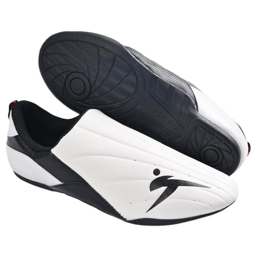DEWEAR Fitness Unisex Taekwondo Karate Martial Arts Shoes 10 White & Black Kids Youth Adult
